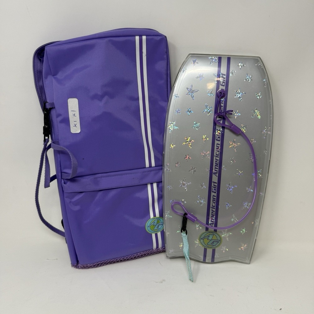 American Girl Doll Kailey Lot Boogie Board & Purple Carrying Case Bag Replacment